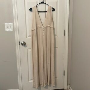 Cream colored flowy jumpsuit